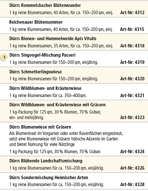 ,D rrs Rommelsbacher Bl tenwunder 1 kg reine Blumensamen, 40 Arten, f r ca. 150–200 qm, einj. Art Nr: 4312,,Reichenau...