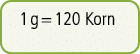 1 g = 120 Korn