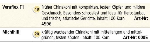 Veraflex F1,￼,Fr her Chinakohl mit kompakten, festen K pfen und mildem Geschmack. Besonders schossfest und ideal f r ...