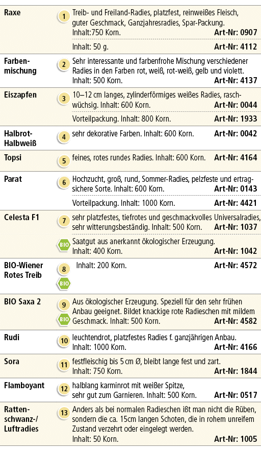 Raxe,￼,Treib und Freiland Radies, platzfest, reinwei es Fleisch, guter Geschmack, Ganzjahresradies, Spar Packung. Inh...