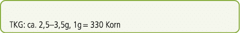 TKG: ca. 2,5–3,5g, 1g = 330 Korn