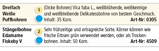 Dreifach Wei e Puffbohnen,￼ ￼,(Dicke Bohnen) Vica faba L., wei bl hende, wei keimige und wei bleibende Delikatessbohn...