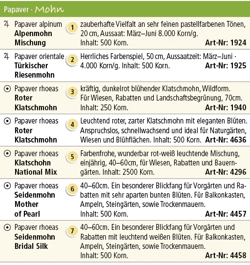 Papaver · Mohn,￼,Papaver alpinum Alpenmohn Mischung,￼,zauberhafte Vielfalt an sehr feinen pastell­farbenen T nen, 20 ...
