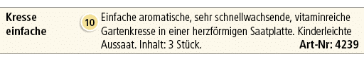 Kresse einfache,￼,Einfache aromatische, sehr schnellwachsende, vitaminreiche Gartenkresse in einer herzf rmigen Saatp...