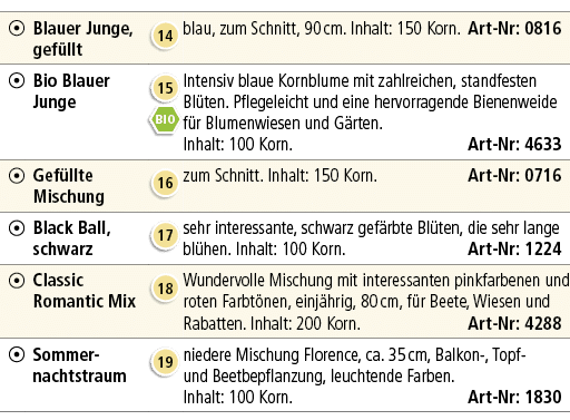 ￼,Blauer Junge, gef llt,￼,blau, zum Schnitt, 90 cm. Inhalt: 150 Korn. Art Nr: 0816,￼,Bio Blauer Junge,￼￼,Intensiv bla...