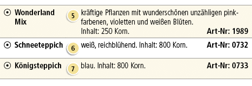￼,Wonderland Mix,￼,kr ftige Pflanzen mit wundersch nen unz hligen pink­farbenen, violetten und wei en Bl ten. Inhalt:...