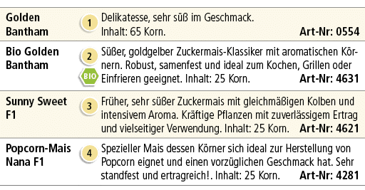 Golden Bantham,￼,Delikatesse, sehr s  im Geschmack. Inhalt: 65 Korn. Art Nr: 0554,Bio Golden Bantham,￼￼,S  er, goldg...