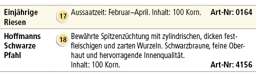 Einj hrige Riesen,￼,Aussaatzeit: Februar–April. Inhalt: 100 Korn. Art Nr: 0164,Hoffmanns Schwarze Pfahl,￼,Bew hrte Sp...