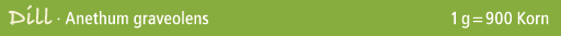 Dill · Anethum graveolens 1 g = 900 Korn