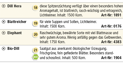 ￼,Dill Hera ,￼,diese Spitzenz chtung verf gt ber einen besonders hohen Aromagehalt, ist blattreich, rasch w chsig un...