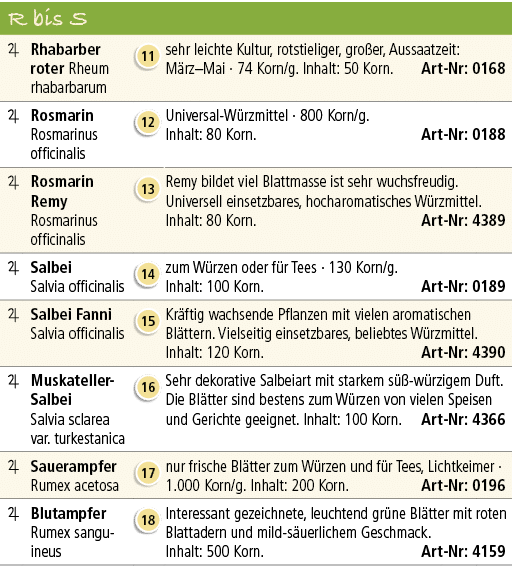 R bis S,,,￼,Rhabarber roter Rheum rhabarbarum,￼,sehr leichte Kultur, rotstieliger, gro er, Aussaatzeit: M rz–Mai · 74...